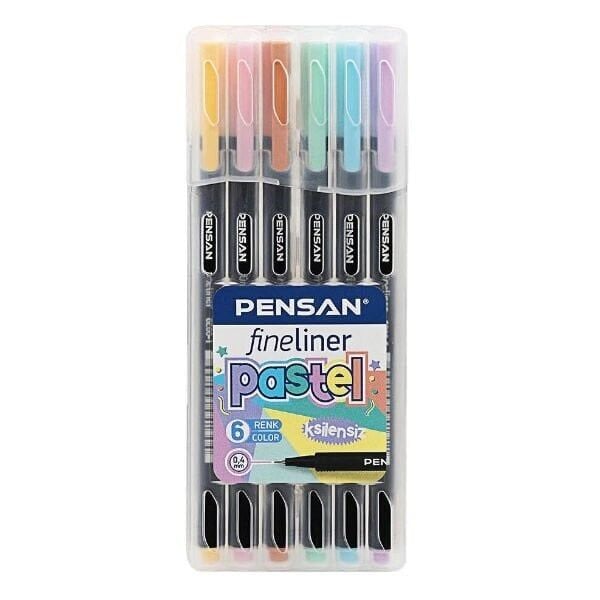 Pensan 6200 6 lı PVC Kutu Pastel Renk Fineliner Kalem