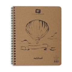 Alex Schoeller ALX-0381 A6 80 Yaprak 70 gr Çizgili Spiralli Sert Kapak Çizgili Defter
