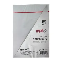 Oyal 08442 135x195 250 gr 50 li Koyu Beyaz Saten Kart