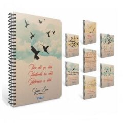 Gıpta Kuşlar 19X26 120 Yaprak Kareli Spiralli Sert Kapaklı Defter