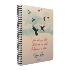 Gıpta Kuşlar 19X26 120 Yaprak Kareli Spiralli Sert Kapaklı Defter