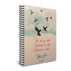 Gıpta Kuşlar 19x26 120 Yaprak Çizgili Spiralli Sert Kapaklı Defter