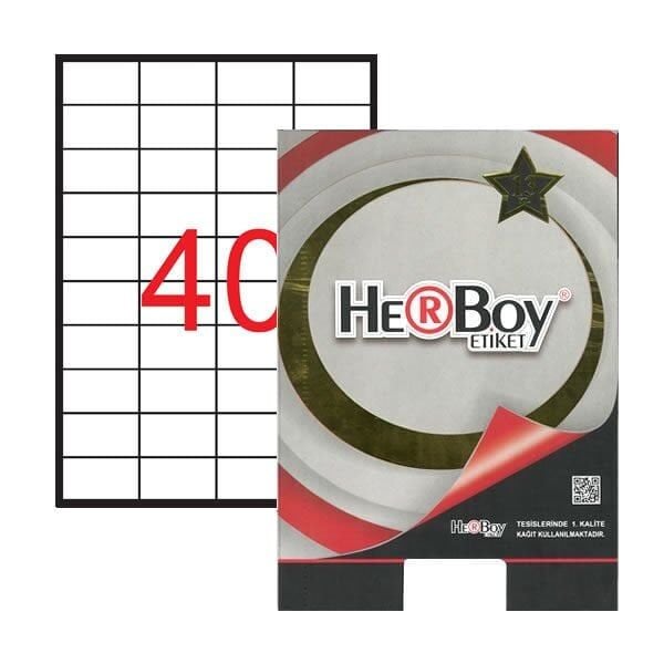 Herboy HB-1040 52.5mmX29.7mm Beyaz Lazer Etiket