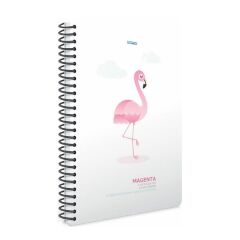 Gıpta Magenta 19x26 100 Yaprak Kareli Spiralli Plastik Kapak Defter