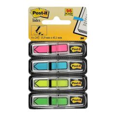 3M Post-It Index 4 Renk Ok Şeklinde Not Kağıdı