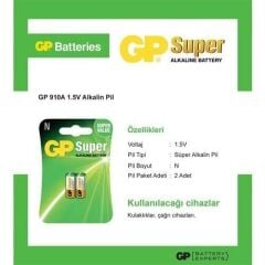 Gp 910A Lr1 Alkalin 2 li Kısa Kalem Pil