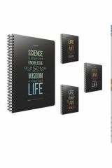 Gıpta Life Book 19x26 100 Yaprak Kareli Spiralli Karton Kapaklı Defter