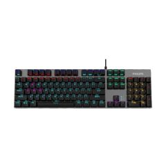 Philips SPK8404 Siyah-Gümüş Rainbow Aydınlatmalı Blue Switch Mekanik Gaming Oyuncu Klavyesi