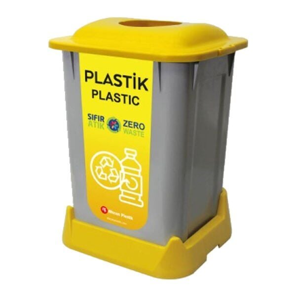 Aform 50 Lt Naturel Plastik Atık Sarı Atık Kovası