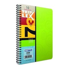 Gıpta Triplex A4 200 Yaprak 4+3 Spiralli Plastik Kapaklı Defter