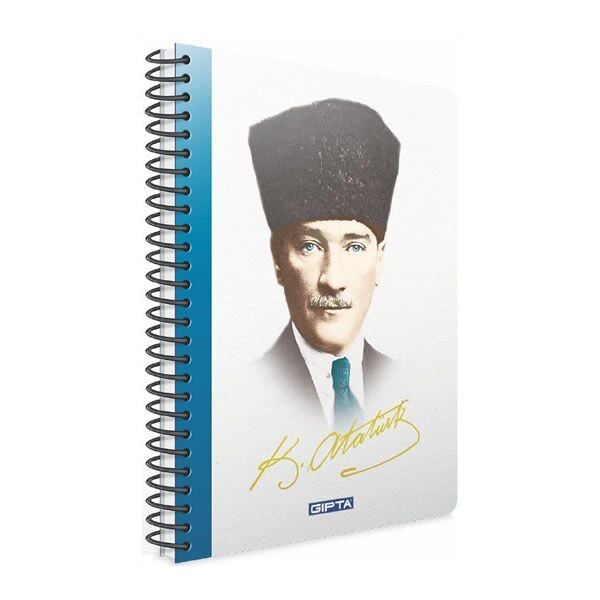 Gıpta Atatürk A4 80 Yaprak Çizgili Spiralli Pp Kapak Defter