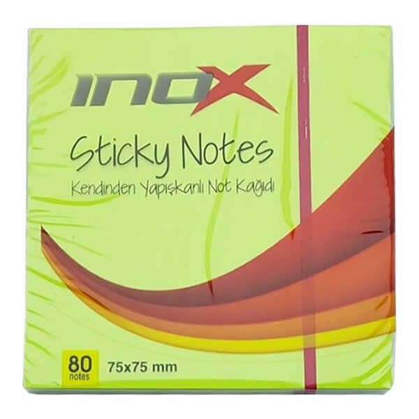 Inox 2311 75x75 80 Yaprak Fosforlu Yeşil Not Kağıdı