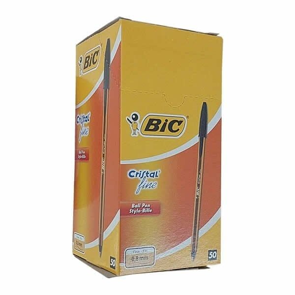 Bic 50 li Cristal Fine Siyah Tükenmez Kalem