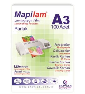 Mapılam 125 Mıc A3 100 Lü Parlak Polyester Laminasyon Filmi