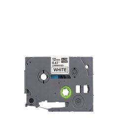 Brother TZE-231 12 mm Beyaz Üzerine Siyah Laminasyonlu Etiket