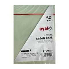 Oyal 08428 125 X 175 250 Gr 50'Lı Yeşil Saten Kart