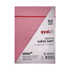 Oyal 08429 125 X 175 250 Gr 50'Lı Pembe Saten Kart