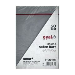 Oyal 08446 135 X 195 250 Gr 50'Lı Gri Saten Kart