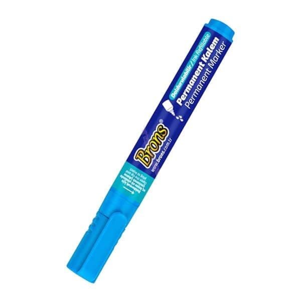 Brons BR-9721 Kesik Uç Mavi Permanent Kalem