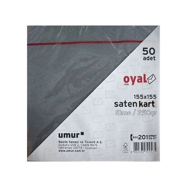 Oyal 08466 155 X 155 250 Gr 50'Lı Fume Saten Kart