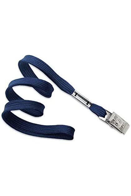 Pin 50 Li Metal Klipsli Lacivert Yaka Kart İpi