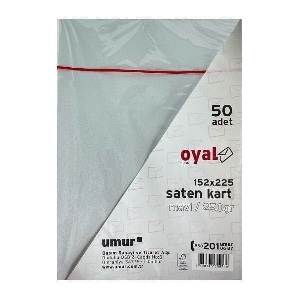 Oyal 08484 152 X 225 250 Gr 50'Lı Mavi Saten Kart
