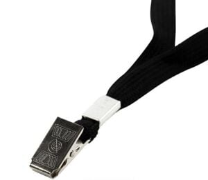 Pin 50 Li Metal Klipsli Siyah Yaka Kart İpi