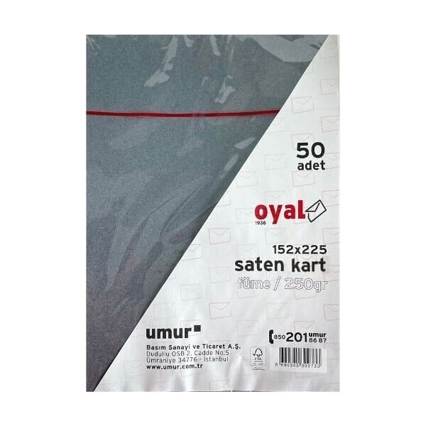 Oyal 08486 152 X 225 250 Gr 50'Lı Fume Saten Kart