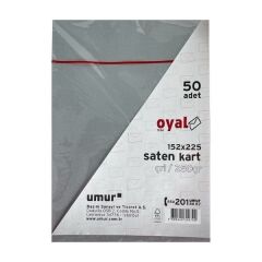 Oyal 08487 152 X 225 250 Gr 50'Lı Grİ Saten Kart