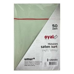 Oyal 08488 152 X 225 250 Gr 50'Lı Yeşil Saten Kart