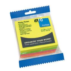 Halsa Info Notes 75x75 320 Yaprak Parlak Karışık Renk Not Kağıdı