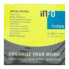 Halsa Info Notes 75x75 320 Yaprak Parlak Karışık Renk Not Kağıdı