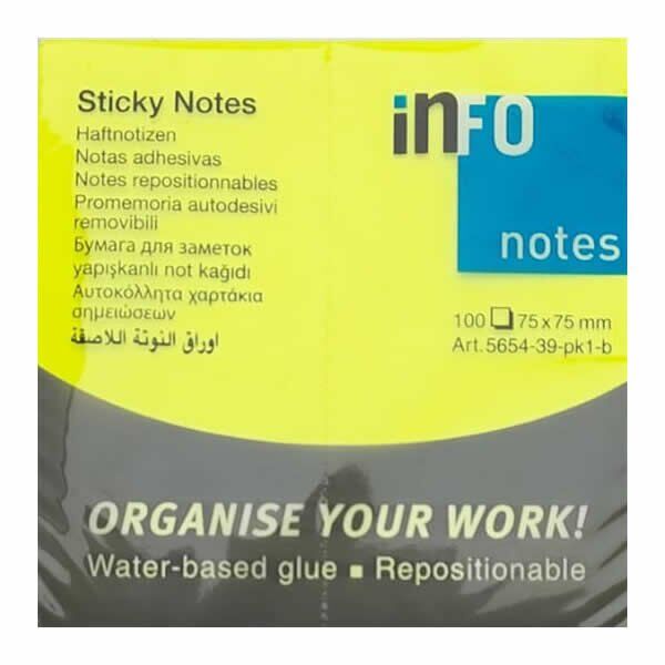 Halsa Info Notes 75x75 100 Yaprak Parlak Karışık Renk Not Kağıdı