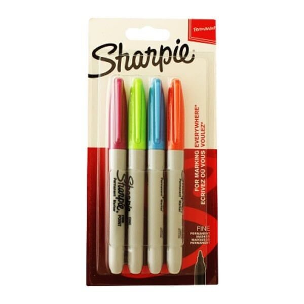 Sharpie 2065403 4 lü Canlı Renk Fine Permanent Markör Kalem