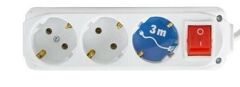 Almera 3 lü 3 mt Topraklı Anahtarlı Priz